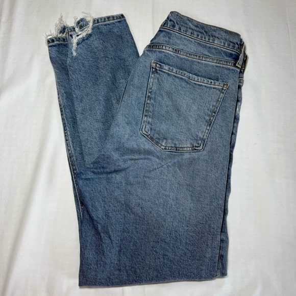 AGOLDE Nico High Rise Slim Jeans Womens 28 Blue Button-Fly Denim Distressed - Picture 9 of 10